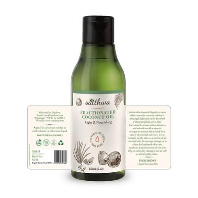 Satthwa Light & Nourishing Fractionated Coconut Oil 150 ml - Carrier Oils