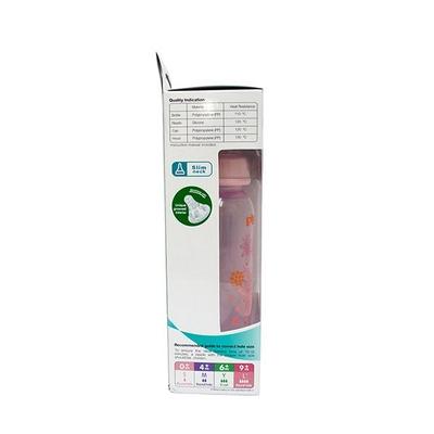Pigeon Peristaltic Clear Nursing Bottle Rpp - Pink (Floral) 240 ml - Feeding & Nursing