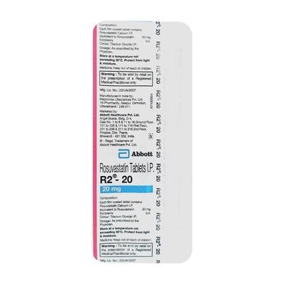 R2 20mg Tablet 10'S - High Cholesterol-Dys
