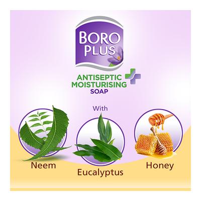 Boro Plus Antiseptic Moisturising Soap - Neem, Eucalyptus & Honey (Pack of 6 x 125 gm) - Personal Care (Ayush)