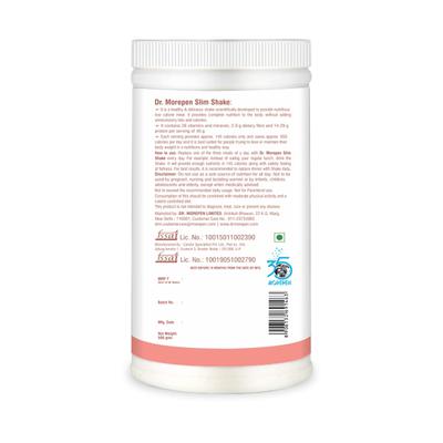 Dr. Morepen Slim Shake Meal Replacement Powder - Strawberry 500 gm - Weight Loss