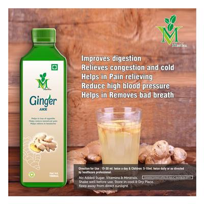 Mint Veda Ginger Juice (Pack of 2 x 1000 ml) - Herbal Dietary Supplement