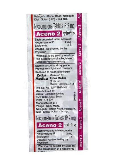 Aceno 2mg Tablet 10'S - Blood Clot-Ant