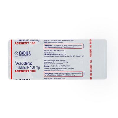 Acenext 100mg Tablet 10'S - Pain relief-Nsa