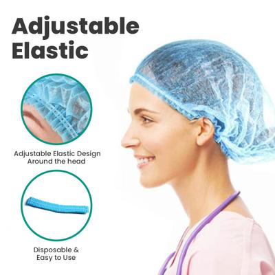 Care View Disposable Non-Woven Bouffant Caps - Blue 500's - Others
