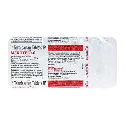 MCROTEL 40mg Tablet 10's - Hypertension-Ang