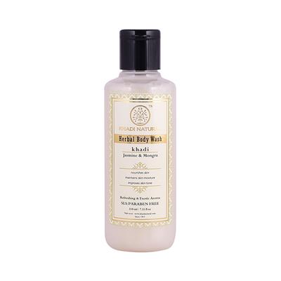 Khadi Natural Herbal Body Wash (SLS & Paraben Free) - Jasmine & Mongra 210 ml - Shower Gels & Body Wash