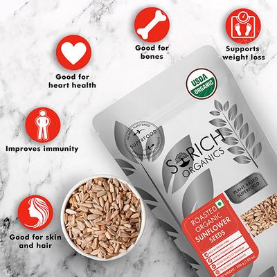 Sorich Organics Roasted Sunflower Seeds 200 gm - Nutritional Bars