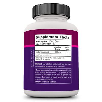 Zenith Nutrition Alpha Lipoic Acid 300 mg Capsules 120's - Amino Acids