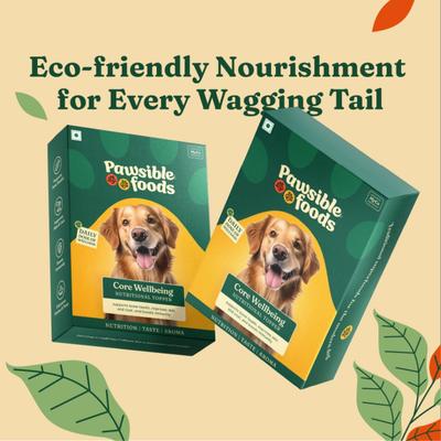 Pawsible Foods Core Wellbeing Nutritional Topper Dog Food Sachets (Pack of 30 x 3.3 g) - Petfood