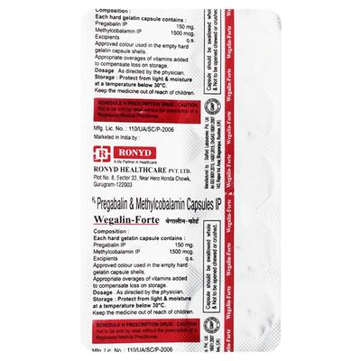 WEGALIN FORTE Capsule 10's - Neuropathic Pain-Dru
