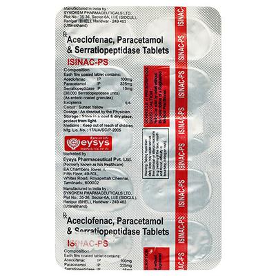 ISINAC PS Tablet 10's - Pain relief-Nsa