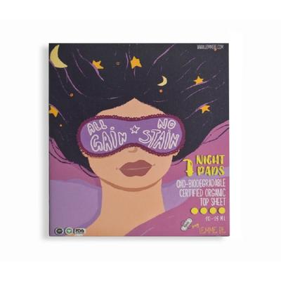 Lemme Be Biodegradable Organic Sanitary Night Pads 7's + Light flow Tampons 8's - Combo Pack - Sanitary Napkins