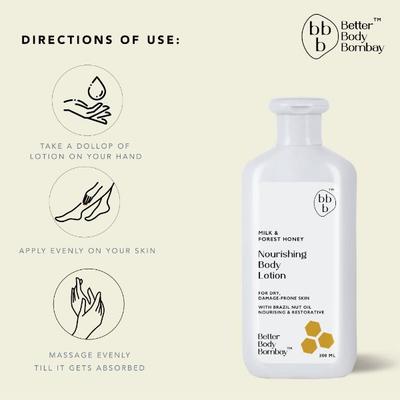 BBB Better Body Bombay Nourishing Body lotion- Milk & Forest Honey 300 ml - Lotions & Creams