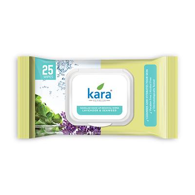 Kara Refresh Micellar Make Up Removal Wipes - Lavender & Seaweed 25's - Tissues & Wipes