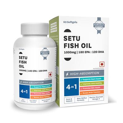 Setu Fish Oil Omega 3 1000 mg Softgel 60's - Omega Fish Oil Fatty Acids