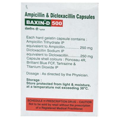 BAXIN D 500mg Capsule 10's - Bacterial Infections-Pen