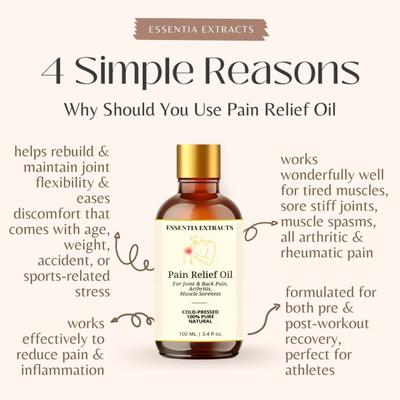 Essentia Extracts Pure Cold Pressed Pain Relief Oil 100 ml - Massage Oils