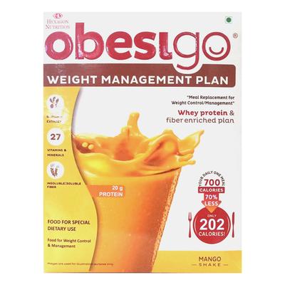 Obesigo Weight Management Plan Powder - Mango Shake (Pack of 7 x 50 g) - Weight Loss