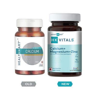 HealthKart HK Vitals Calcium + Magnesium + Zinc Tablet 60's - Multi-Vitamins