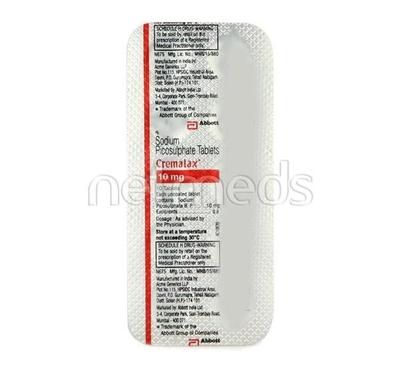 Cremalax 10mg Tablet 10'S - Constipation-Lax