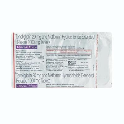Teneza M 1000mg Tablet 10'S - Diabetes-Ant