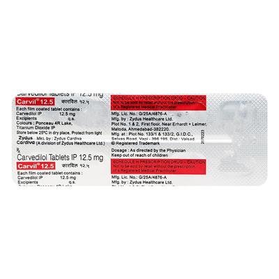Carvil 12.5mg Tablet 10'S - Hypertension-Bet