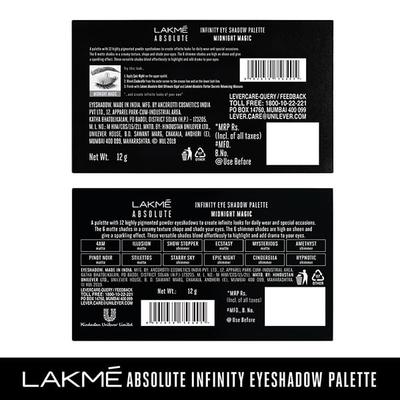 Lakme Absolute Infinity Eye Shadow Palette Midnight Magic 12 Gm - Night Cream