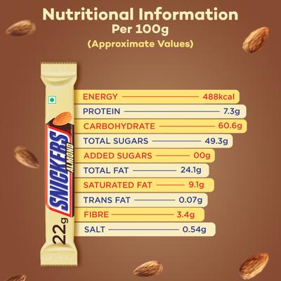 Snickers Almond Chocolate Stick 22 gm - Nutritional Bars