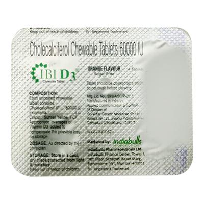 IBI D3 ORANGE FLAVOUR SUGAR FREE Chewable Tablet 4's - Supplements-Vit