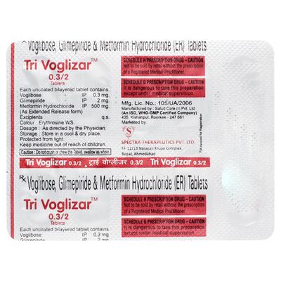 TRIVOGLIZAR 0.3/2 Tablet 10's - Diabetes-Ant
