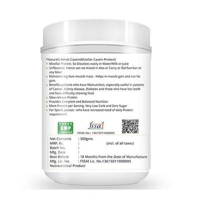 Natures Velvet 100% Casein Protein Powder 300 gm - Health Products