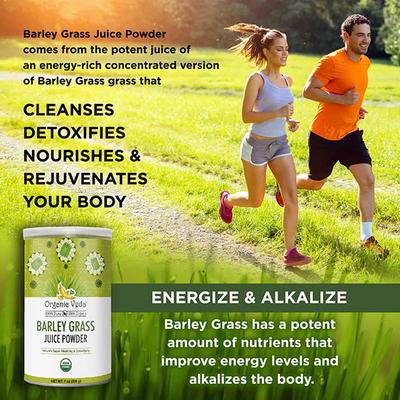 Organic Veda Barley Grass Juice Powder 227 gm - Pure Herbs
