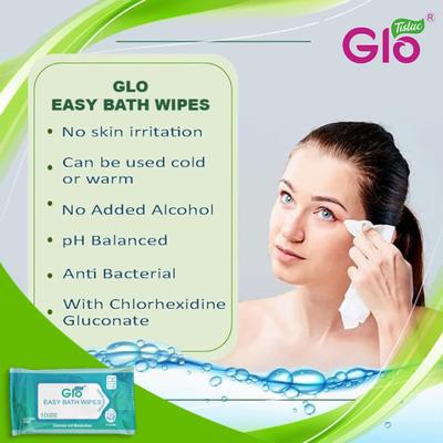 Glo Tislac Easy Bath Wipes 10's - Tissues & Wipes