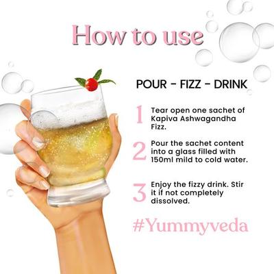 Kapiva Ashwagandha Fizz Effervescent Powder 100 gm - Ashwagandha