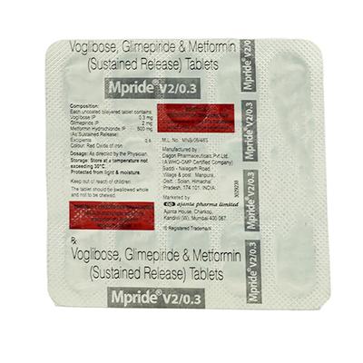 M PRIDE V 2/0.3/500 Tablet 15's (N) - Diabetes-Ant