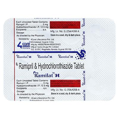 RAMILAT H 5mg Tablet 10's - Hypertension-ACE