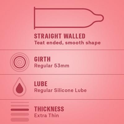 Durex Extra Thin Condoms - Wild Strawberry 10's - Plain/Flavoured Condoms