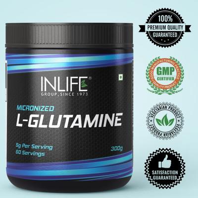 INLIFE Micronized L Glutamine Powder 300 gm - Amino Acids