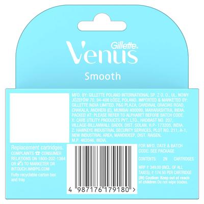 Gillette Venus Smooth Cartridges - Aloe Extract 2's - Razors & Cartridges