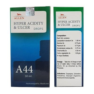 Allen A44 Hyper Acidity & Ulcer Drops 30 ml - Homeopathic Drops