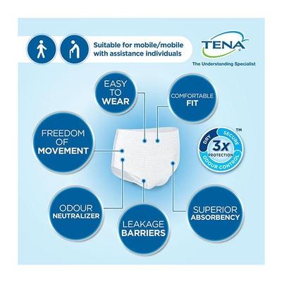 TENA Adult Pull Ups-Pant Style Underwear (Large) 10's - Adult Diapers & Pads