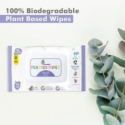 R for Rabbit Feather Pure Wipes (Pack of 3 x 72's) - Diapers & Wipes
