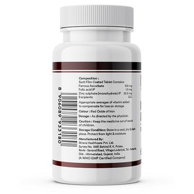 Inlife Iron Folic Acid Zinc FEFOTAB-Z Tablets 60's - Calcium And Minerals