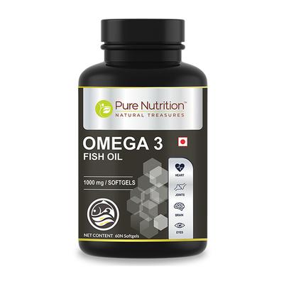 Pure Nutrition Omega 3 Fish Oil Softgel Capsule 60's - Omega Fish Oil Fatty Acids