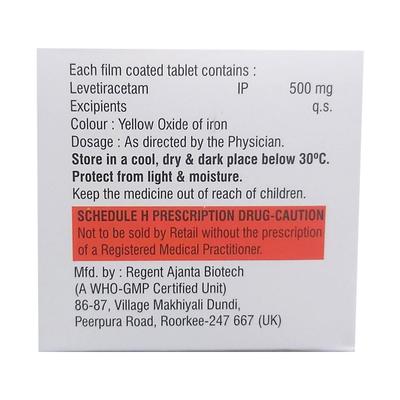 LEVITRY 500 Tablet 10's - Epilepsy/Convulsion-Ant