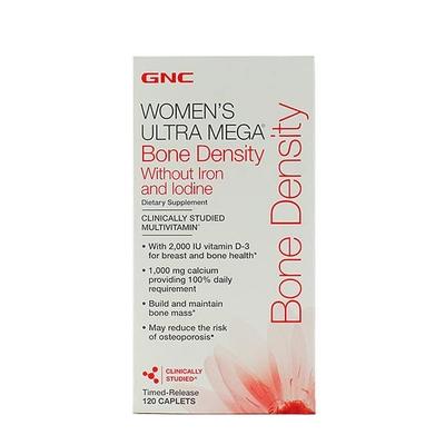 GNC Women's Ultra Mega Bone Density Timed Release Caplets 120's - Calcium And Minerals