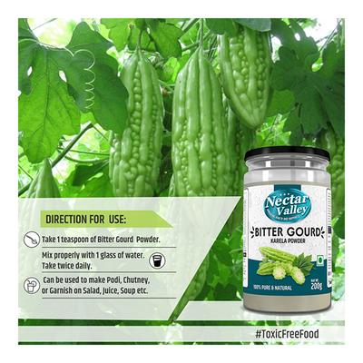 Nectar Valley Bitter Gourd Karela Powder 250 gm - Herbal Dietary Supplement