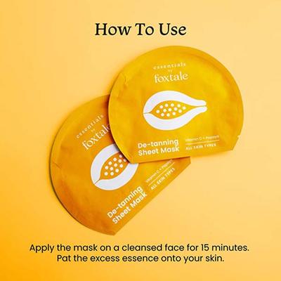 Foxtale Essentials Tan Removal Sheet Mask with Vitamin C and Papaya 26 gm - Sheet Masks