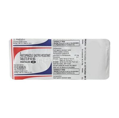 Pentaloc 40mg Tablet 10'S - Ulcer/Reflux/Flatulence-Aaa